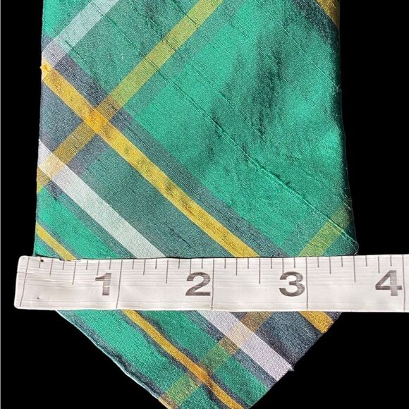 Ronnie Hek Men’s Tie Silk Scotland Kelly Green Plaid - Picture 3 of 4